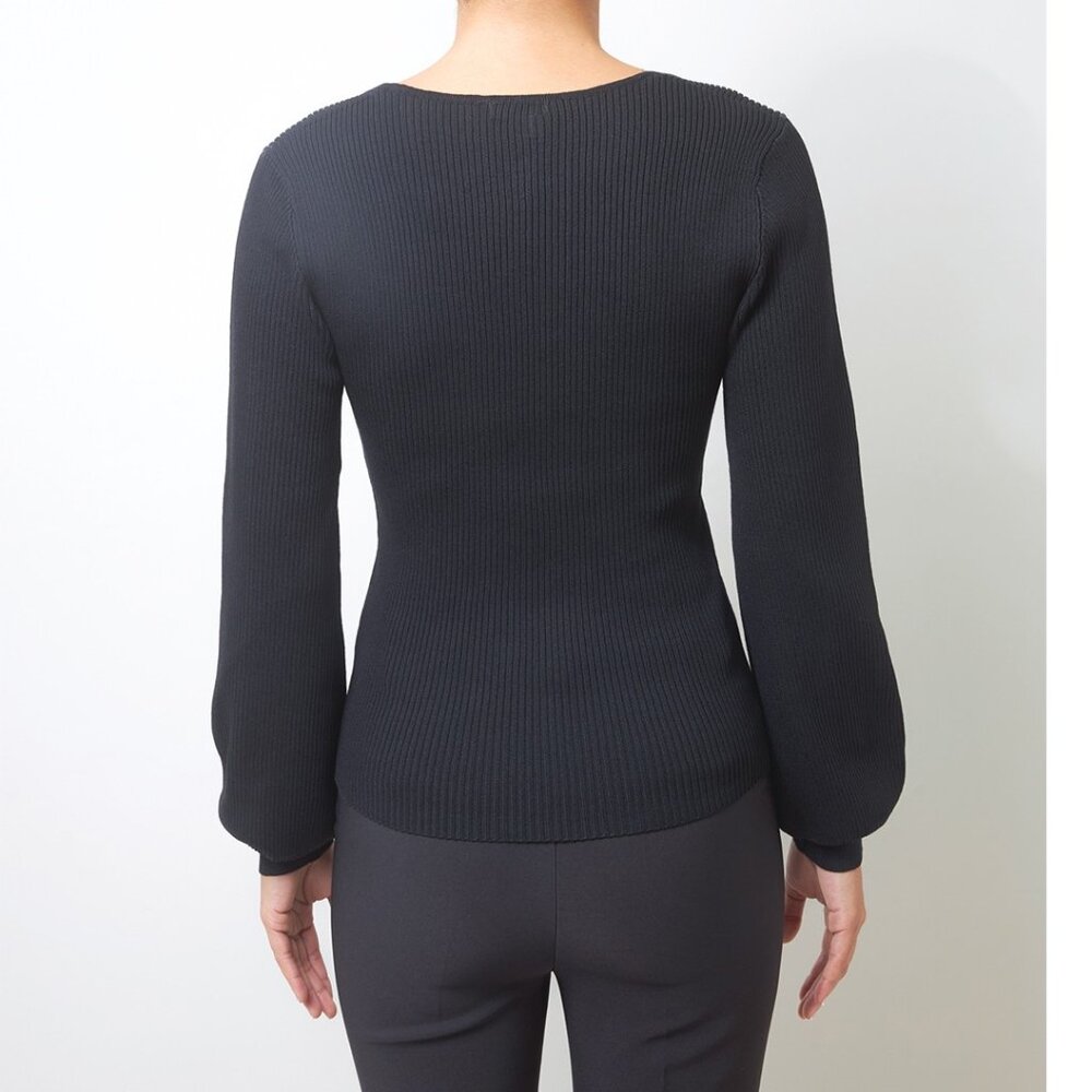Black Sweetheart Rib Knit Jumper - Picture 3 of 5